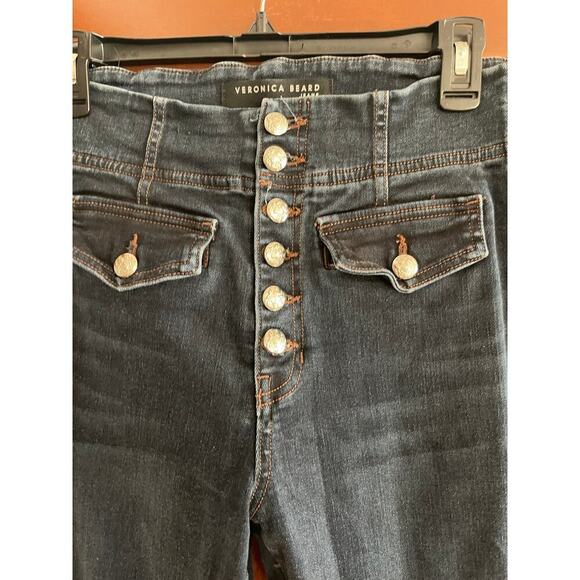 Veronica Beard 2 pocket button fly flare jeans size 28 - Picture 3 of 6